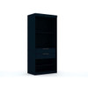 Manhattan Comfort 109GMC4 Mulberry Open 1 Sectional Modern Armoire Wardrobe Closet with 2 Drawers in Tatiana Midnight Blue