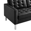Modway Loft Tufted Upholstered Faux Leather Sofa EEI-3385-SLV-BLK Silver Black
