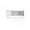 Manhattan Comfort 216BMC6 Baxter Mid-Century- Modern 53.54" TV Stand with Wine Rack in White