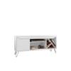 Manhattan Comfort 216BMC6 Baxter Mid-Century- Modern 53.54" TV Stand with Wine Rack in White