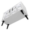 Manhattan Comfort 144AMC208 Mid-Century- Modern Amsterdam Double Side Table 2.0 with 3 Shelves in White Marble