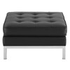 Modway Loft Tufted Upholstered Faux Leather Ottoman EEI-3394-SLV-BLK Silver Black