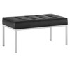 Modway Loft Tufted Medium Upholstered Faux Leather Bench EEI-3400-SLV-BLK Silver Black