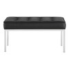 Modway Loft Tufted Medium Upholstered Faux Leather Bench EEI-3400-SLV-BLK Silver Black