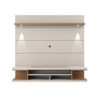 Manhattan Comfort 27951 Utopia 70" Floating Theater Entertainment Center with Led Lights in Off White and Maple Cream