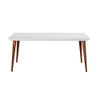 Manhattan Comfort 107451 Utopia 62.99" Modern Beveled Rectangular Dining Table with Glass Top in White Gloss