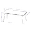 Manhattan Comfort 107552 Utopia 70.86" Modern Beveled Rectangular Dining Table with Glass Top in Off White