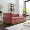 Modway Sanguine Vertical Channel Tufted Performance Velvet Sofa EEI-3405-DUS Dusty Rose