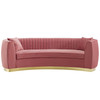 Modway Enthusiastic Vertical Channel Tufted Curved Performance Velvet Sofa EEI-3407-DUS Dusty Rose