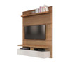 Manhattan Comfort 25053 City 1.2 Floating Wall Theater Entertainment Center in Maple Cream and Off White