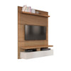 Manhattan Comfort 25053 City 1.2 Floating Wall Theater Entertainment Center in Maple Cream and Off White