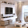 Manhattan Comfort 25152 City 1.8 Floating Wall Theater Entertainment Center in White Gloss