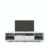 Manhattan Comfort 2-1538482352 Cabrini TV Stand and Floating Wall TV Panel with LED Lights 2.2 in White Gloss