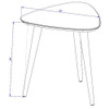 Manhattan Comfort 89852 Utopia 19.68" High Triangle End Table With Splayed Wooden Legs in Off White