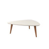 Manhattan Comfort 89251 Utopia 11.81" High Triangle Coffee Table with Splayed Legs in White Gloss