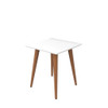 Manhattan Comfort 89352 Utopia 19.68" High Square End Table With Splayed Wooden Legs in Off White and Maple Cream