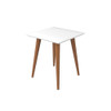 Manhattan Comfort 89352 Utopia 19.68" High Square End Table With Splayed Wooden Legs in Off White and Maple Cream