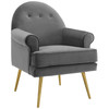 Modway Revive Tufted Button Accent Performance Velvet Armchair EEI-3412-GRY Gray