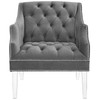 Modway Proverbial Tufted Button Accent Performance Velvet Armchair EEI-3413-GRY Gray