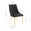 Modway Viscount Modern Accent Performance Velvet Dining Chair EEI-3416-BLK Black