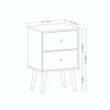 Manhattan Comfort 204AMC64 Liberty Mid-Century - Modern Nightstand 2.0 with 2 Full Extension Drawers in White and Aqua Blue with Solid Wood Legs