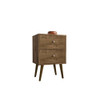 Manhattan Comfort 204AMC9 Liberty Mid-Century - Modern Nightstand 2.0 with 2 Full Extension Drawers in Rustic Brown