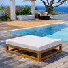 Modway Newbury Outdoor Patio Premium Grade A Teak Wood Ottoman EEI-3422-NAT-WHI Natural White