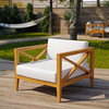 Modway Northlake Outdoor Patio Premium Grade A Teak Wood Armchair EEI-3425-NAT-WHI Natural White