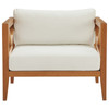 Modway Northlake Outdoor Patio Premium Grade A Teak Wood Armchair EEI-3425-NAT-WHI Natural White
