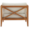 Modway Northlake Outdoor Patio Premium Grade A Teak Wood Armchair EEI-3425-NAT-WHI Natural White
