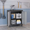 Manhattan Comfort 3GMCC Fortress Textured Metal 31.5" Garage Mobile Cabinet with 2 Adjustable Shelves in Grey