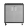 Manhattan Comfort 3GMCC Fortress Textured Metal 31.5" Garage Mobile Cabinet with 2 Adjustable Shelves in Grey