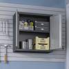 Manhattan Comfort 5GMC Fortress 30" Floating Textured Metal Garage Cabinet with Adjustable Shelves in Grey