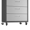 Manhattan Comfort 16GMC 3-Piece Fortress Mobile Space-Saving Steel Garage Cabinet and Worktable 3.0 in Grey