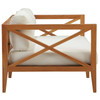 Modway Northlake Outdoor Patio Premium Grade A Teak Wood Sofa EEI-3427-NAT-WHI Natural White
