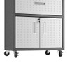 Manhattan Comfort 17GMC 3-Piece Fortress Mobile Space-Saving Steel Garage Cabinet and Worktable 4.0 in Grey