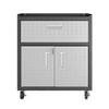 Manhattan Comfort 17GMC 3-Piece Fortress Mobile Space-Saving Steel Garage Cabinet and Worktable 4.0 in Grey