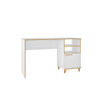 Manhattan Comfort 136AMC160 Minetta 2-Shelf Mid-Century Office Desk in White