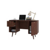 Manhattan Comfort 133AMC163 Edgar 1-Drawer Mid-Century Office Desk in Dark Brown