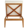 Modway Northlake Outdoor Patio Premium Grade A Teak Wood Chaise Lounge EEI-3429-NAT-WHI Natural White