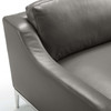 Modway Harness Stainless Steel Base Leather Armchair EEI-3446-GRY Gray