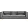 Modway Ingenuity Channel Tufted Performance Velvet Sofa EEI-3454-GRY Gray
