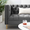 Modway Delight Tufted Button Performance Velvet Sofa EEI-3455-GRY Gray