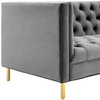 Modway Delight Tufted Button Performance Velvet Sofa EEI-3455-GRY Gray