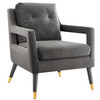 Modway Premise Accent Lounge Performance Velvet Armchair EEI-3457-GRY Gray