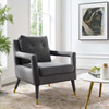 Modway Premise Accent Lounge Performance Velvet Armchair EEI-3457-GRY Gray