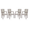 Modway Penchant Dining Armchair Upholstered Fabric Set of 4 EEI-3463-BEI Beige