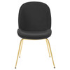 Modway Scoop Gold Stainless Steel Leg Performance Velvet Dining Chair EEI-3548-BLK Black