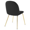 Modway Scoop Gold Stainless Steel Leg Performance Velvet Dining Chair EEI-3548-BLK Black