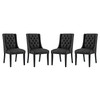 Modway Baronet Dining Chair Vinyl Set of 4 EEI-3556-BLK Black